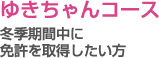 ゆきちゃんコース - 冬季期間中に免許を取得したい方